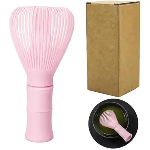 Resin Matcha Whisk Traditional Japanese Chasen Matcha Tea Whisk Gifts for Tea Lovers Reusable Plastic Matcha Whisk for Authentic Tea Preparation (Pink)