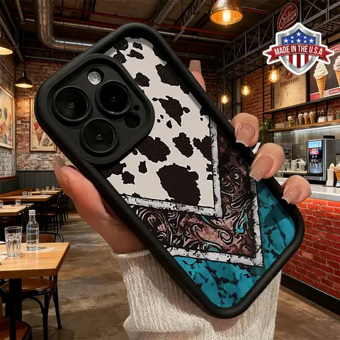 Cool Cow Print Graffiti Artistic Smartphone Case for iPhone 17,16,15,14 Pro Max,13,12,11,XR,XS Plus - Air Slim, Shockproof, Anti-Drop Thermoplastic Polyurethane Cover | Animal-Themed Phone Accessories