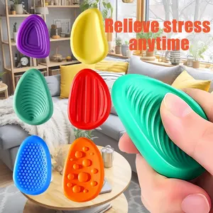 Fidget Toys Sensory Stone for Kids & Adults, Silicone Sensory Stones Textured Finger Toys for Relaxing Mood, Portable Tactile Stones, fidget toys adults, sensory toys for kids with autism anxiety relief items, Stress Relief Gadgets, stress relief