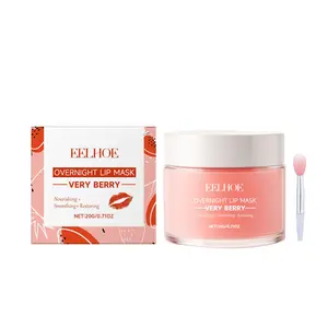 Berry Moisturizing Sleep Lip Balm, Hydrating Lightweight Non-Sticky, Nourishing Lips Gentle Hydration, Includes Lip Balm Brush