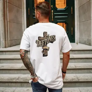 Deftones vintage-style shirt, Easter cross tee, back-printed t-shirt, unisex shirt for men, women, Simple Style, Year-Round