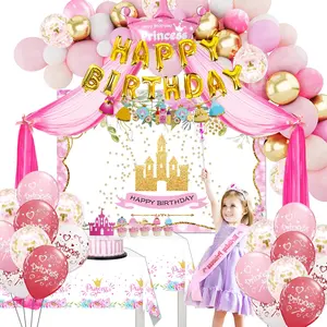 Princess Birthday Party Decorations with Arch, Banner, Cake Topper, and More for Girls