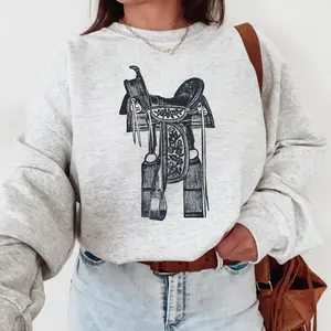 Floral Tooled Western Saddle SweatShirt, western clothing, crewneck western outfits women’s clothes, western cowgirl stuff, western tops graphic t-shirts, country western tops, sweatshirts for women, western for women country clothing