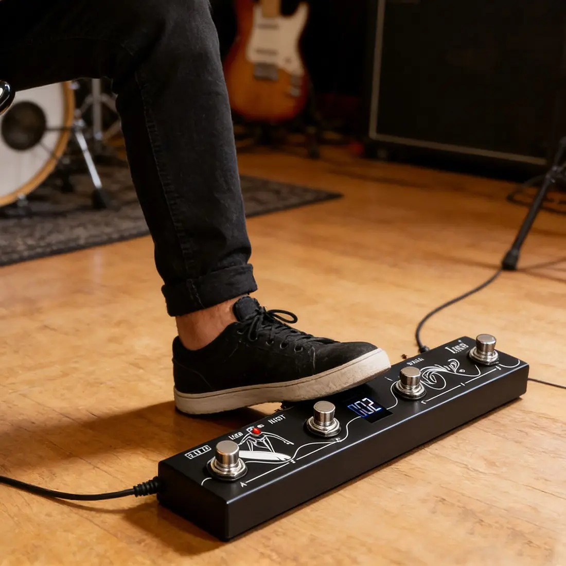 Irin Chocolate Plus Wireless Bluetooth-compatible Midi Pedal Controller Effecter, Portable Musical Instrument Accessory, Ideal for Guitarists & Musicians