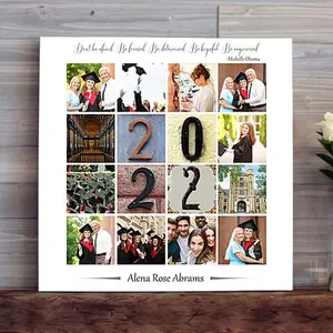 Graduation Photo Collage Canvas - Customizable Design with High-Quality Printing