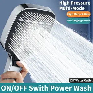 BOZIWA Shower Head with High Pressure, Handheld Multi-Mode Spray, Adjustable Nozzle, Anti-Clog Design