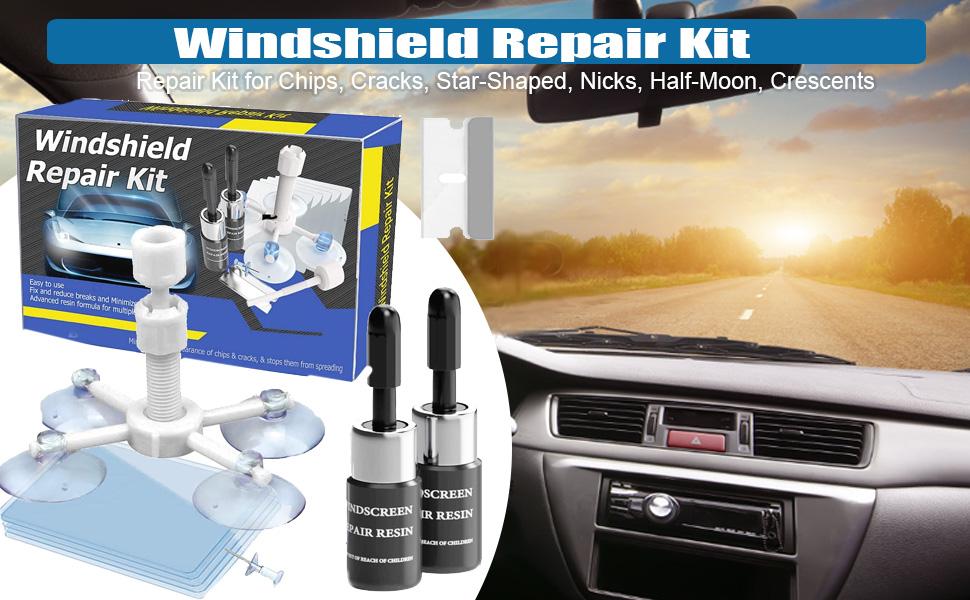 Windshield Crack Repair Kit,2026 Latest Upgraded Windshield Chip Repair Kit,5MinQuick-Glass Repair Liquid,Long-Lasting for Windshields, Mirrors