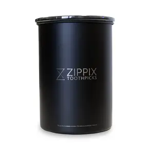 Zippix Storage Canister by Airscape® - Stainless Steel Toothpick Container for Freshness - Large Capacity - Stylish & Restaurant Grade - 7" Tall & 6" Diameter
