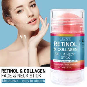 ROZINO Retinol & Collagen Face & Neck Stick with 5% Hyaluronic Acid for Tightening Smoothing Firms Wrinkles Laugh Lines Youthful Skin Texture Body Care Smoothing Cosmetic