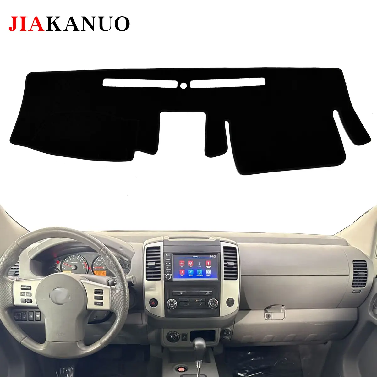 JIAKANUO Dashboard Cover Mat Fit for Nissan Frontier （2005-2021）,Accessories, Dash Cover, Anti-Glare Sunshade UV Resistant Dashboard Protector Mat Pad-Black,Polyester fluff design, dedicated for special vehicles