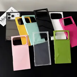 Candy Color Square Magnetic iPhone Case, Glossy Smooth MagSafe Compatible Cover, Shockproof Aesthetic Protective Phone Case for iPhone 12-17 Series Perfect Gift for Her/Him