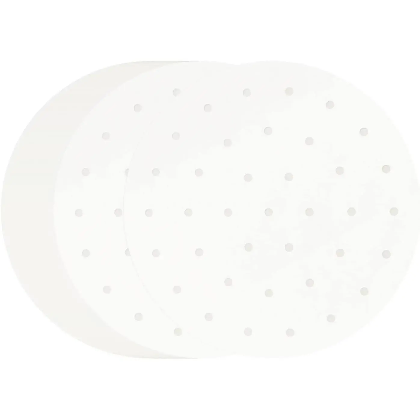 100 PCS Bamboo Steamer Liner, 10" Round Air Fryer Parchment Paper with Holes, White Anti-Stick Steamer Paper