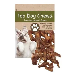 Top Dog Chews Premium Natural Chews Pig Ear Slices 1lb Bag High Protein Low Fat Organic No Hormones
