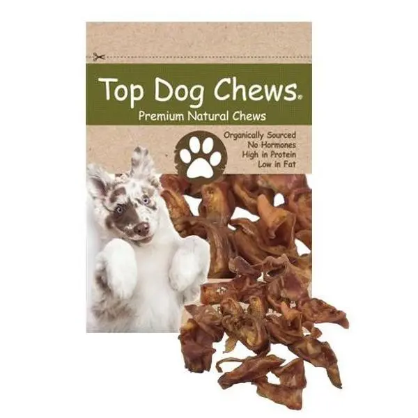 Top Dog Chews Premium Natural Chews Pig Ear Slices 1lb Bag High Protein ...