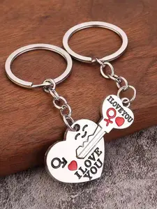 Couple Keychain Set, Valentine's Day Gift, Birthday Present, Car Key Ring, Bag Charm, Express Love, Trendy Design, Trendy Cute Keychain