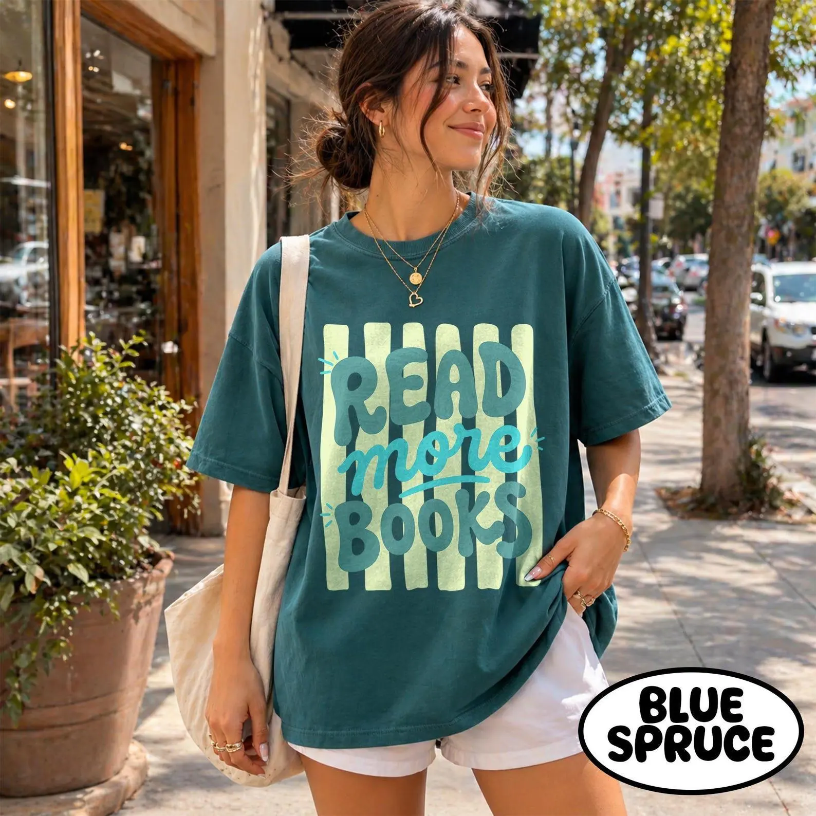 Comfort Colors Read More Books T-Shirt, Book Lover Graphic Tee, Bookish Reader Literary Shirt, Retro Bibliophile Apparel