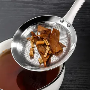 Large Stainless Steel Mesh Strainer Colander: Designed for Filtering Cooking Oil Residue and Grease, Suitable for Hot Pot