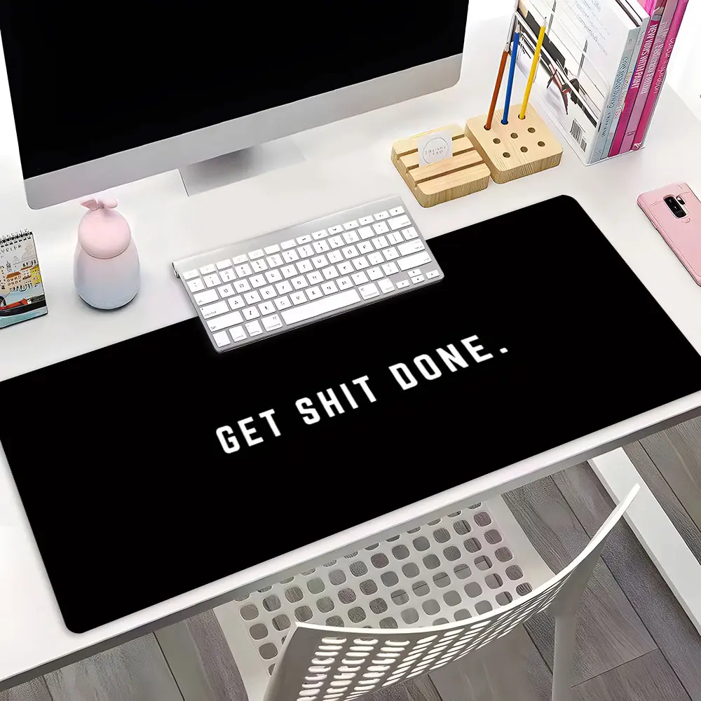 GET SHIT DONE Large Gaming Mouse Pad,Aesthetic Desktop Drotection Pad,Washable Rubber Pad Non-Slip Lock Edge Multi-Size Mouse Pad Suitable For Home Office,Desktop Accessory,Good Gift for Family and Friends,Office Supplies & Work Accessories