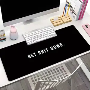 GET SHIT DONE Large Gaming Mouse Pad,Aesthetic Desktop Drotection Pad,Washable Rubber Pad Non-Slip Lock Edge Multi-Size Mouse Pad Suitable For Home Office,Good Gift for Family and Friends,Office Desk Accessories