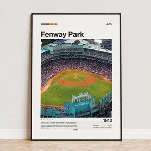 Fenwayyy Park Poster, Boston'N Red Sox Poster Print, Stadium Poster, Sports Poster, Mid Century Modern, Baseball Fan Gift Print Poster No Frame
