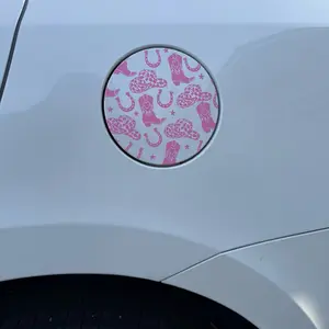 Cowgirl Gas Cap Cover Car Decal Sticker 8”x8” Removable Decal for Extreme Weather Conditions, Not Window Clings