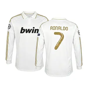 2011 2012 Home Retro No.7 Ronaldo Gold Long Sleeves soccer jersey