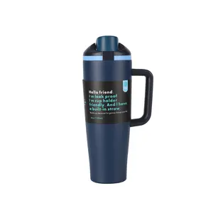 40oz Handle Car Cup 304 Stainless Steel Double-Layer Vacuum Thermos Cup Insulated Iced Beverage Container Portable Drinkware Flasks