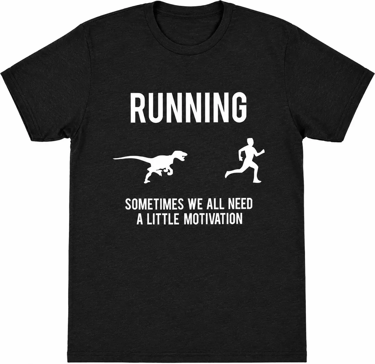 Men's Relaxed Fit Cotton Short-Sleeve T-Shirt - Raptor Chase Dinosaur Graphic, Running Motivation Humor, Nerdy Workout Apparel, Ideal Birthday Gag Gift for Jogging Gym Enthusiasts