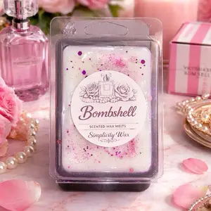Bombshell Scented Wax Melts by Simplicity Wax - Pink Glitter Design for Aromatherapy & Home Fragrance Candle Decor Ornaments Decoration Perfume