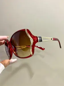 Women's Fashion Trendy Elegant Large Frame Glasses, Hollow Frame Legs, Casual Style, All Season Wear, PC Lens, Perfect for Vacation