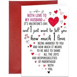 Valentine's Day Card for Husband from Wife Romantic Anniversary Card for Dad Heartfelt Parenthood Love Greeting Card, I Love Being Married to You Valentines Day Gift for Men with Envelope