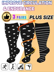 Unisex's Colorful Compression Socks, Sports Socks for Running, Nurses, Pregnant Women, Over The Knee Socks for Blood Circulation, Compression Athletic Socks