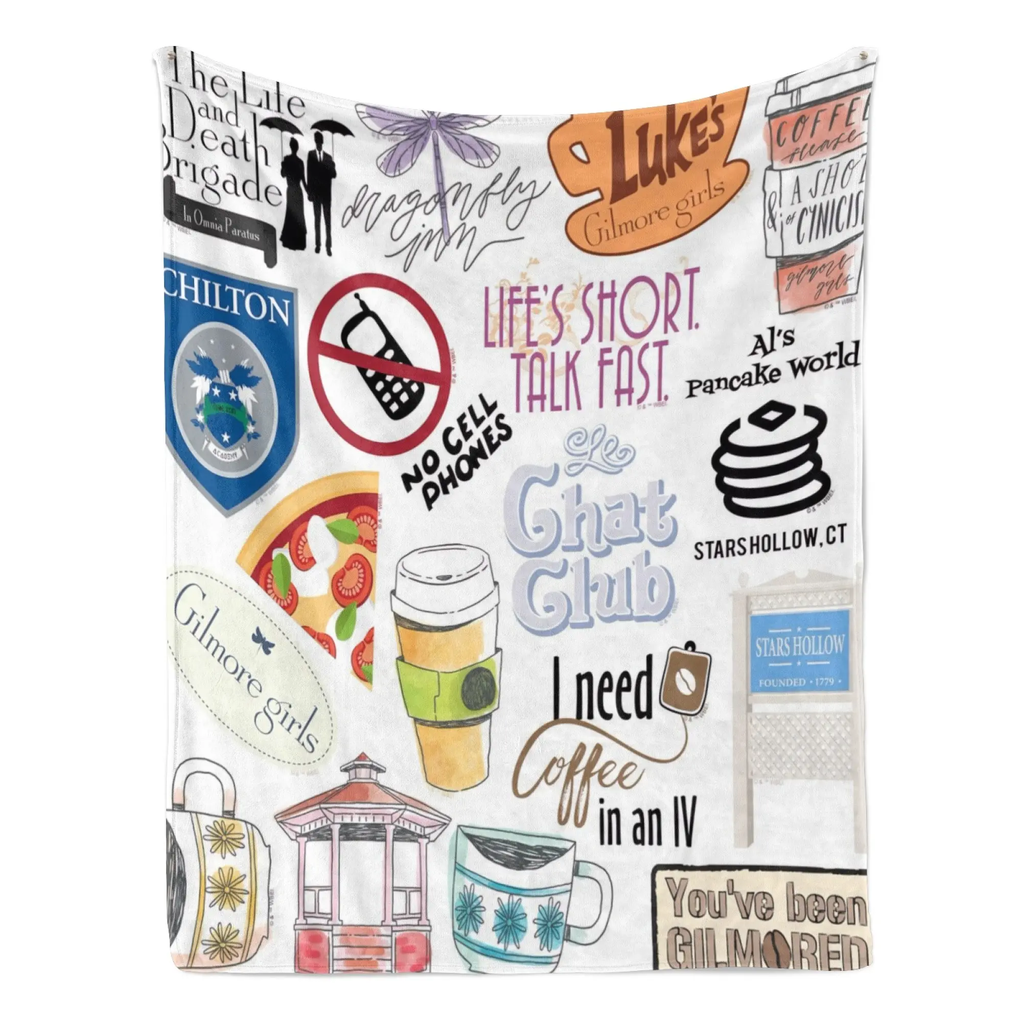 Gilmore Girls Cozy Stars Hollow Throw Blanket - Bookish Things Home Decor for Bedroom, Living Room (TJ Maxx Exclusive)