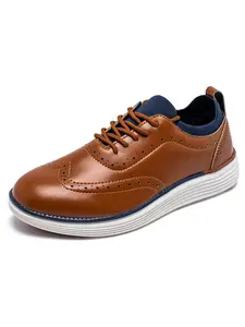 HOBIBEAR Adult Oxford shoes, men's sports shoes, synthetic leather outdoor casual shoes, Business Casual Shoes