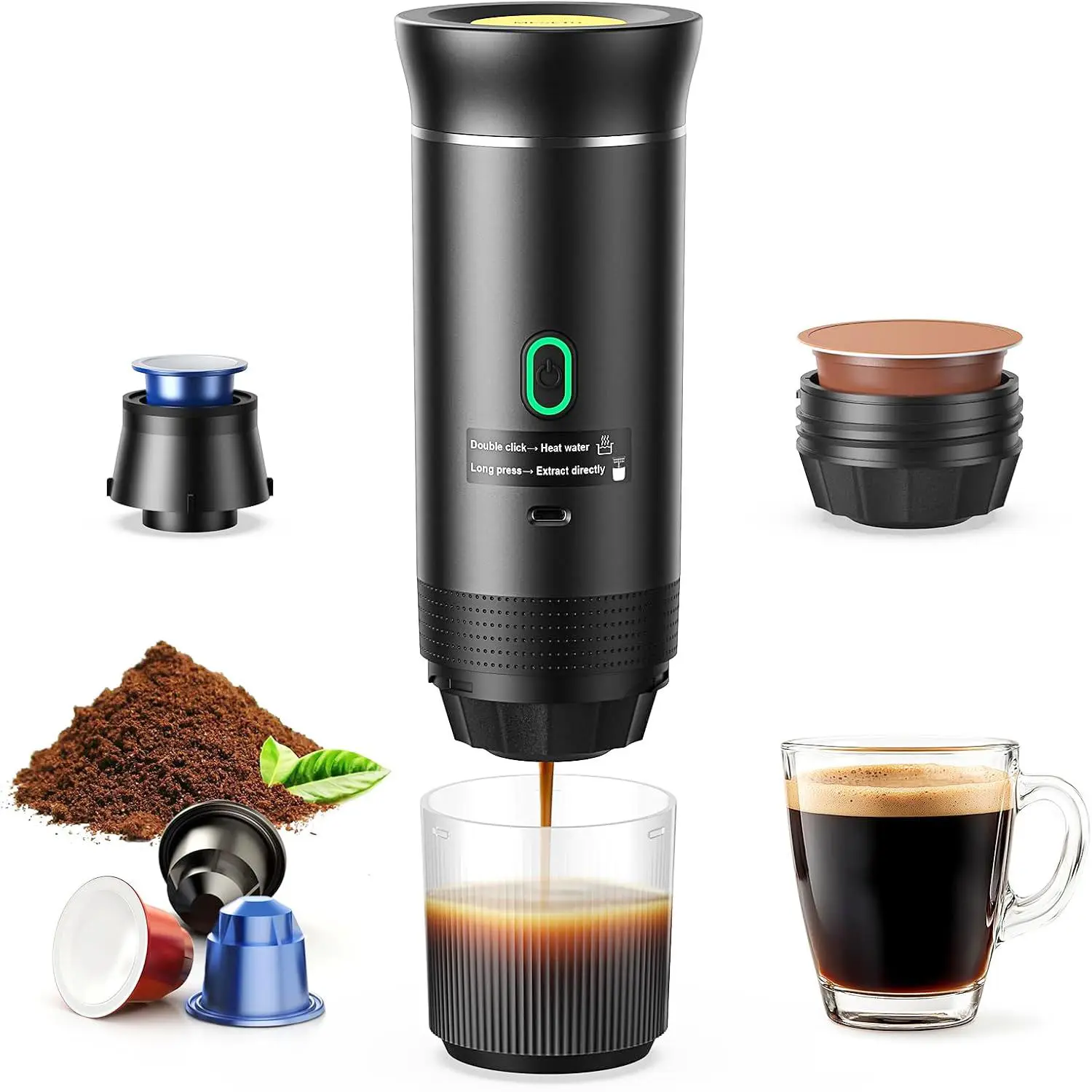 Portable Electric Espresso Machine, USB Rechargeable Coffee Machine, Coffee Making Tool for Home Office Use, Effortless Cleaning
