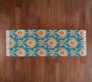 Bright Bazaar by Will Taylor 2.7' x 7' Abstract Ikat Runner