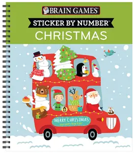 Brain Games - Sticker by Number: Christmas (Bus Cover), Spiral-bound
