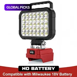 LED Work Light Compatible with Milwaukee M18 18v Battery, 78w 10000lm Cordless Work Lamp, 2 USB Charging Ports, Adjustable Angle, Portable Handheld High Lumens Flashlight