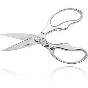 TONMA Heavy Duty Kitchen Scissors All Purpose [Made in Japan] Stainless Steel Japanese Multipurpose Kitchen Shears for Herbs, Chicken, Food, Garden, Office, Crafting, Leather, Dishwasher Safe
