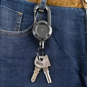 Elastic Key Storage Ring, Compact Storage, Anti-Loss Cord Lock, Portable Outdoor Backpack Strap Buckle, Convenient Wire Rope Clip, 1 Piece