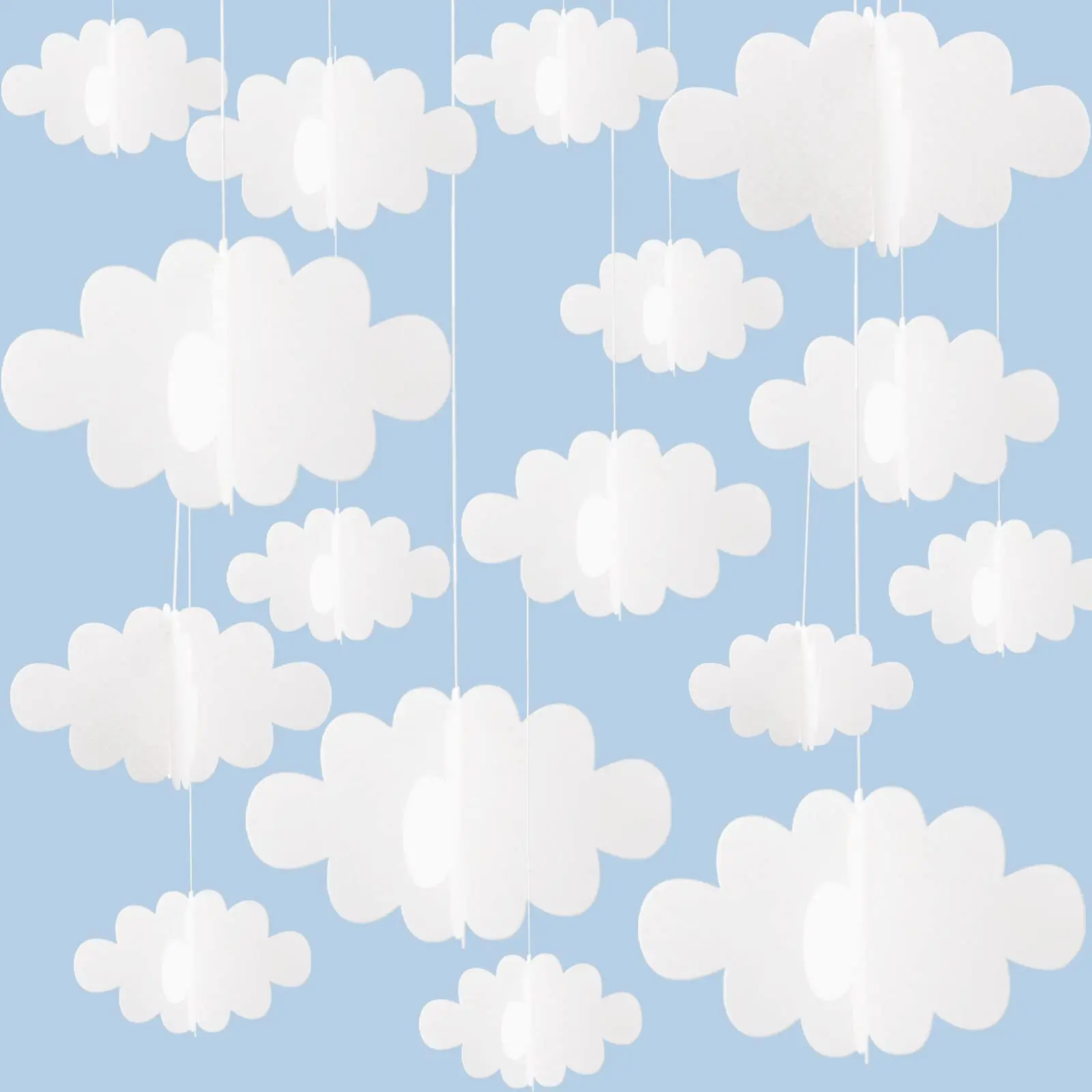 16 3d Cloud Decorations Hanging Clouds For Ceiling Artificial Props Ornaments Wall Decor Imitation Shower Party Room Art Wedding