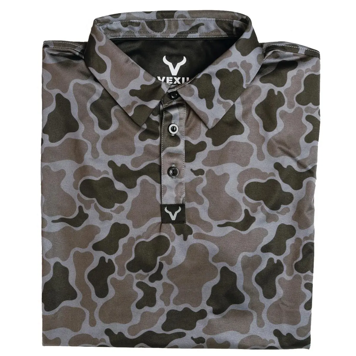 Vexil Brand Polo - Black Retro Camo Performance Polo Menswear Top Outdoor