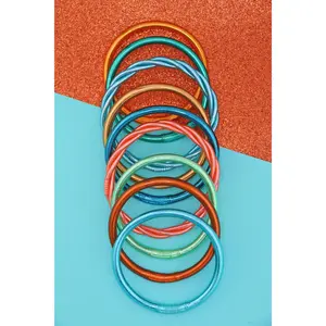 The Showgirl Bangle Stack, Thai Buddhist Temple Bracelets, Mantra Bangle Set