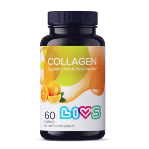 LIVS Gummy Vitamins Collagen Gummies for Women & Men - Orange Flavor, 60 Count, Multi Collagen Peptides, Gluten Free, 100mg Marine Collagen/Dose, Skin, Hair, Nails & Joints Support