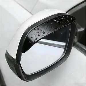 PCS Mirror Rain Visor Eyebrow, Waterproof PVC Car Exterior Rearview Mirror Rain Guard Protector, Universal Rainproof Side Mirrors Eyebrow Cover Visor Guards for Most Cars (Aluminum Black)