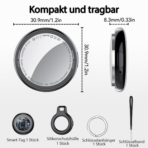 Summervibes Air Tags 4er Pack Schwarz, Smart Key Finder Kompatibel mit Apple Wo ist? APP (iOS NUR), Airtag für Schlüssel/Taschen, Koffer-Tracker mit Austauschbarer Batterien, Kleine Elektronik Tracker Summervibes Air Tags 4er Pack Schwarz, Smart Key Finder Kompatibel mit Apple Wo ist? APP (iOS NUR), Airtag für Schlüssel/Taschen, Koffer-Tracker mit Austauschbarer Batterien, Kleine Elektronik Tracker