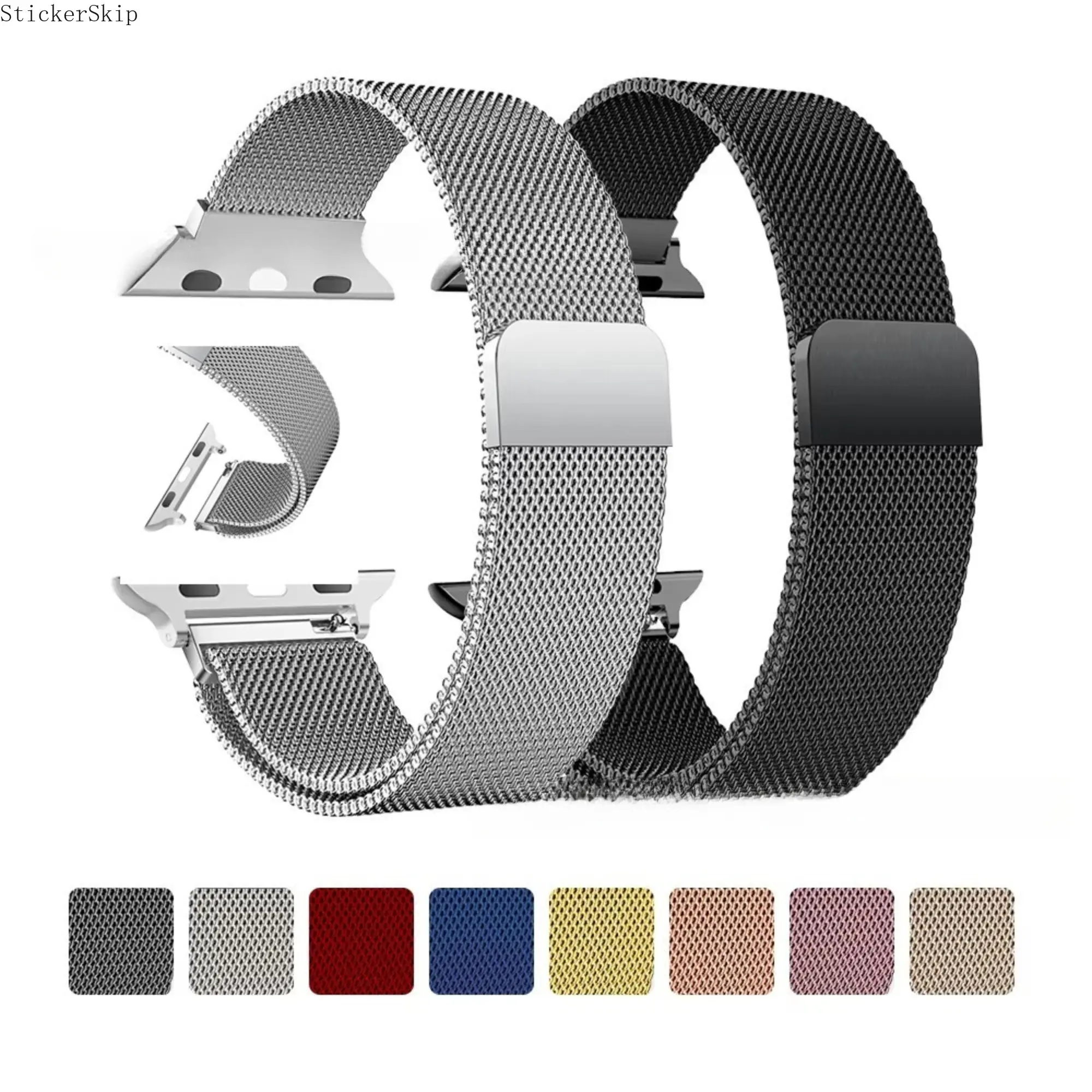 2026 NEW  Watch Band Stainless Steel Mesh Strap, Unisex Milanese Magnetic Buckle, Fits Series 1-10/se/ultra, Durable Metal, Gift for Couples