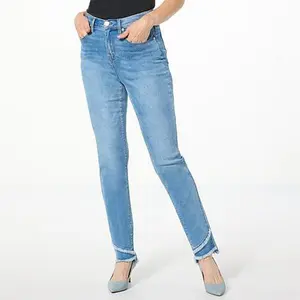 DG2 by Diane Gilman New Classic Stretch Denim Frayed Hem Skinny Jean