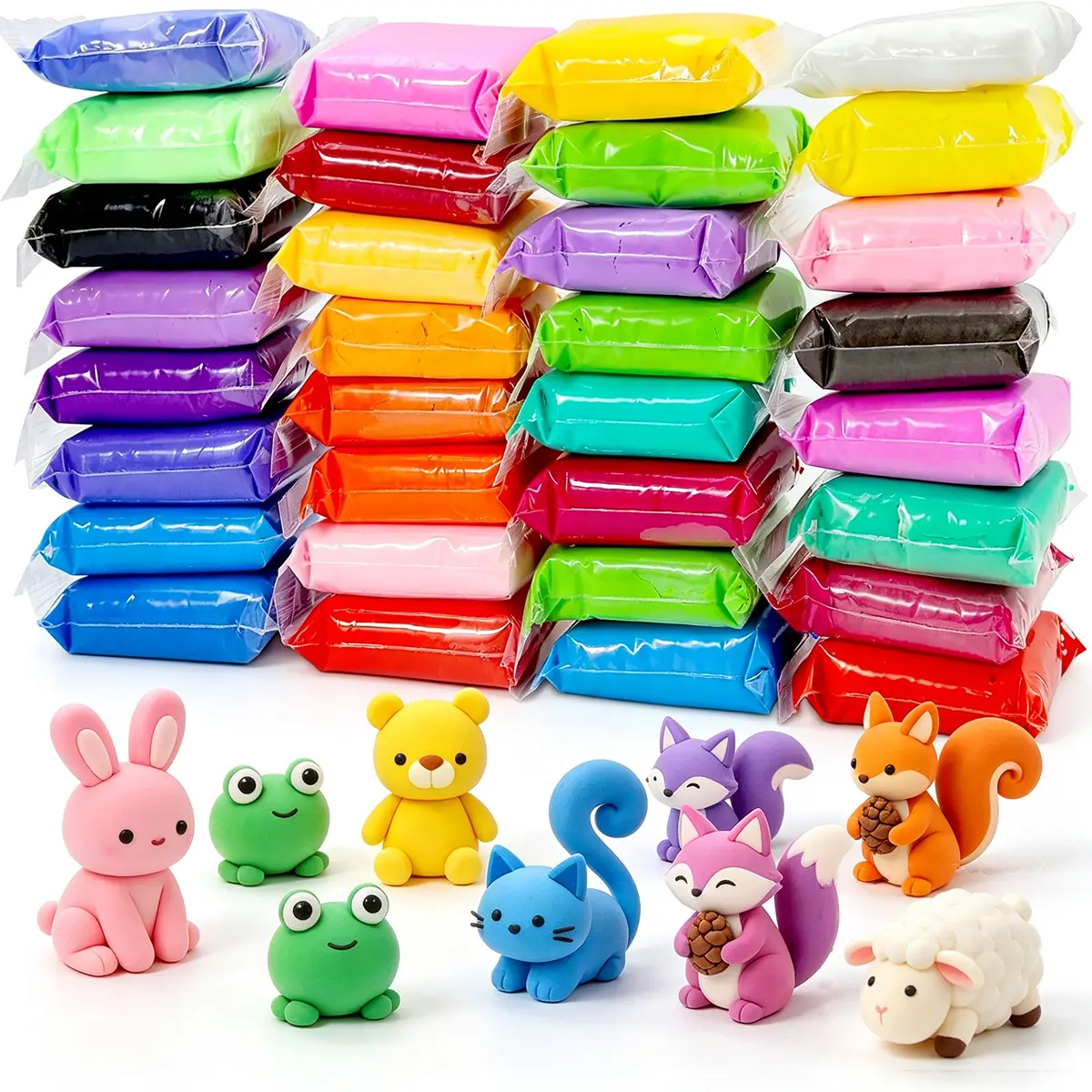 32-Color Air Dry Modeling Clay Kit with 3 Sculpting Tools, DIY Educational Arts & Crafts Toy Gift for Kids,Birthday Gifts, Christmas Gifts