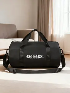 Neutral Style Large Capacity Explicit Travel Bag, Gothic Cylindrical Design, Side Pockets & Shoe Compartment, Unisex Durable Urban Backpack